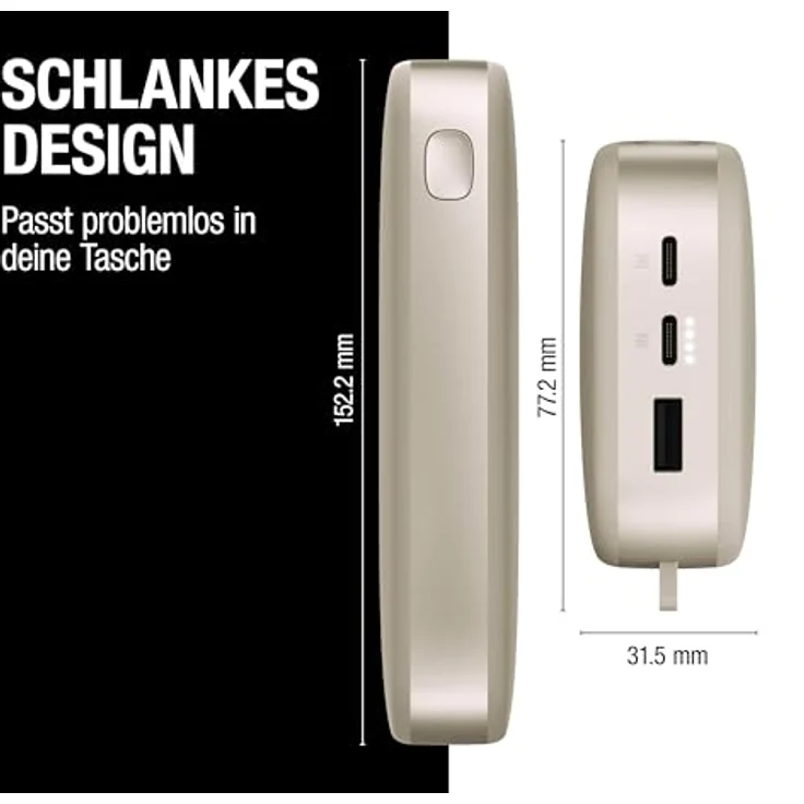 Fresh n Rebel 2PB24100SS Powerbank, 24000 mAh, USB Typ-C, PD 20W, seidiger Sand, versandkostenfrei – Bild 7