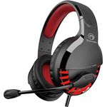 Marvo HG9022, Gaming-Kopfhörer mit Mikrofon, 7.1 Surround-Sound, Lautstärkeregler, schwarz/rot, LED-Hintergrundbeleuchtung, USB-Typ