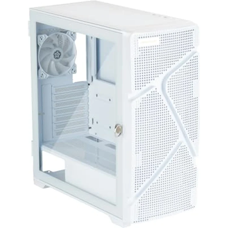 Enermax MarbleShell MS31 ARGB, weißes Tempered Glass Midi-Tower PC-Gehäuse mit 4x PWM 120mm ARGB-Lüftern und USB 3.2 Typ C – Bild 2