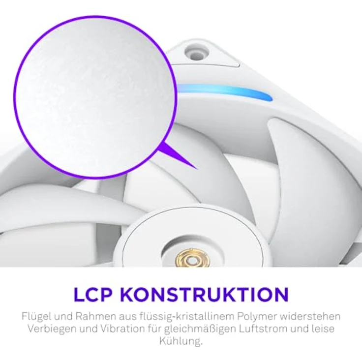 NZXT F140X Performance-Lüfter, 140mm PWM RGB Gehäuselüfter mit LCP-Rahmen, magnetischem Fluid-Dynamic-Lager und maximaler Luftförderung, weiß – Bild 3