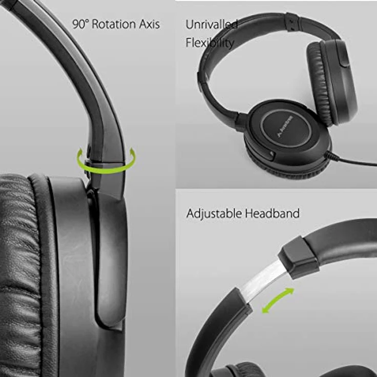 Avantree HF039 Over Ear TV Kopfhörer mit Langes Kabel (16.4 Fuß / 5M), HiFi Stereo Headset für Fernseher, mit Ohrmuscheln, 3.5mm Audio Output, mit Spiralenkabel und eingebauter Lautstärkeregelung – Bild 5