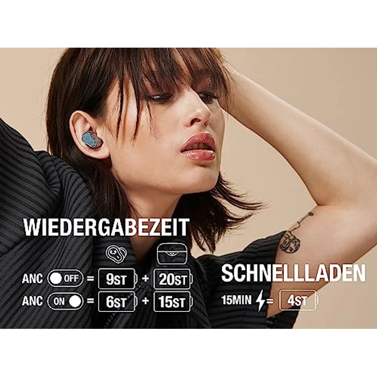 Fresh 'n Rebel Twins Elite, kabellose In-Ear-Bluetooth-Kopfhörer mit Adaptive Hybrid Noise Cancelling, Personal Sound by Audiodo, Mulitpoint Bluetooth, ENC-Mikrofon, 29 h Spielzeit (Dive Blue) – Bild 2