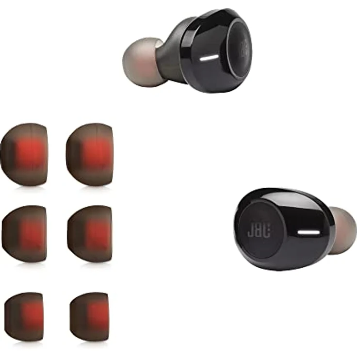 kwmobile 6X Polster kompatibel mit JBL Tune 120TWS / T125TWS - 3 Größen - Silikon Ohrstöpsel In-Ear Kopfhörer - Schwarz – Bild 4