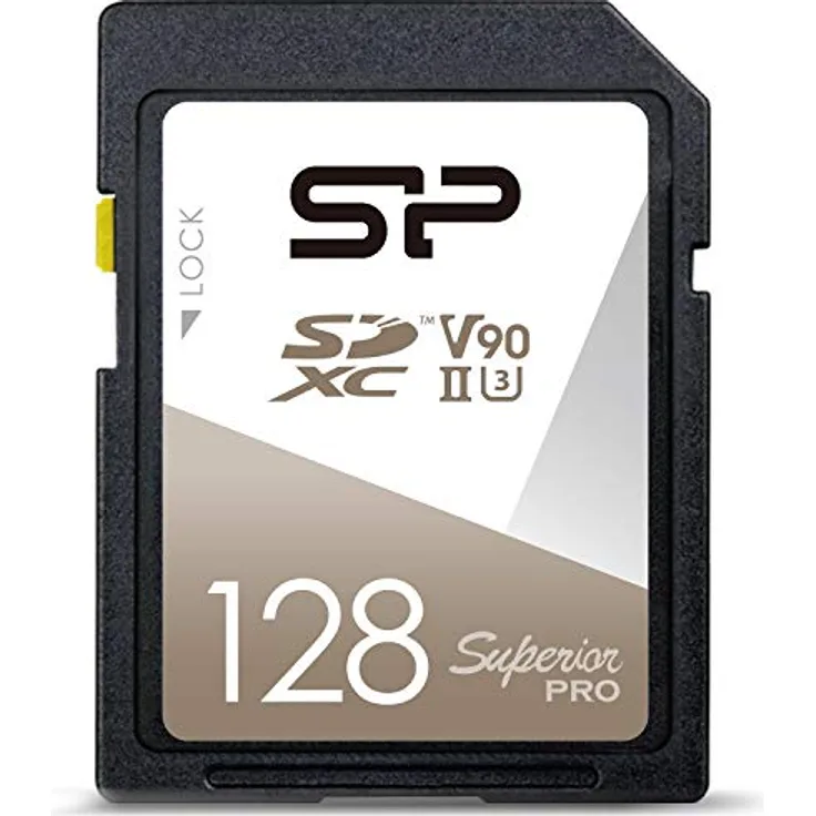 SP Silicon Power SP128GBSDXJA2V10 SDXC-Karte, 128 GB, UHS-II, U3, V90, 8K Ultra-HD, lese bis zu 290 MB/s, 5 Jahre Garantie