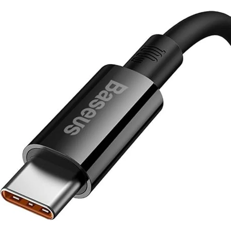 Baseus Schnell-Ladekabel USB-C 100W, 1,5m, USB/USB-C, schwarz, unterstützt 6A und 480 Mbps Datenübertragung – Bild 5