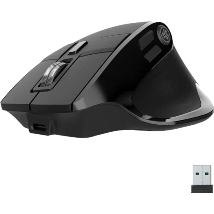 JLab Audio Epic Ergonomische Muis Rechtshandig - Draadloos - Bluetooth - USB (Kabellos), Maus, Schwarz – Bild 1