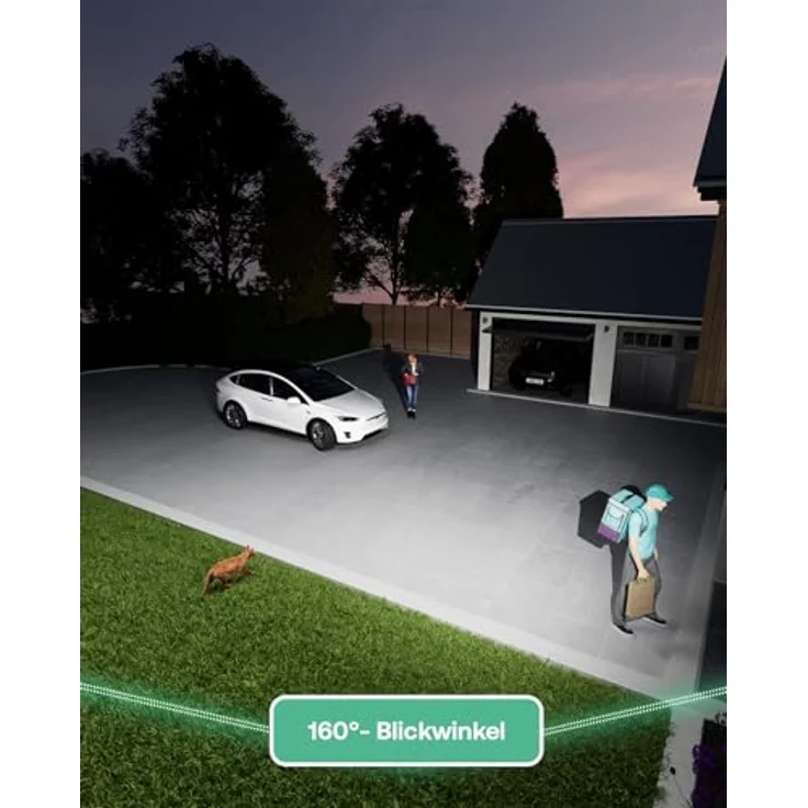 Arlo 2K Flutlichtkamera, kabelgebundene Überwachungskamera mit 2K HDR, 160° Weitwinkel, Farbnachtsicht, Bewegungsmelder, 2-Wege-Audio und Sirene, inkl. Arlo Secure Testzeitraum – Bild 4