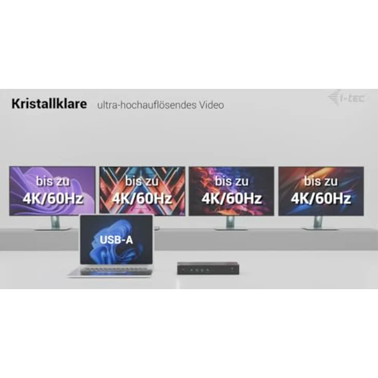 iTEC Universal 5x 4K Display DS 5x 4K Dockingstation, 2x DP 3x HDMI 1x 2,5GLAN 2x USB-C Gen.2 3x USB 3.2 Gen.2 1x Audio/Mic Jack PD 100W KL (CA5MONITORDOCKPD) – Bild 9