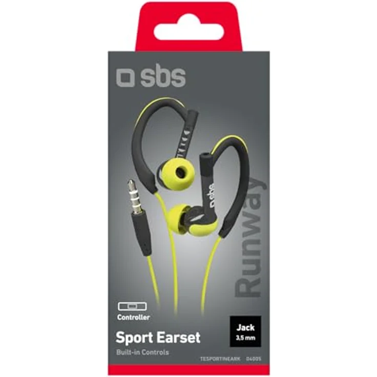 SBS in Ear Kopfhörer mit Kabel - Sport Kopfhörer mit Mikrofon & Bügel für einen festen Halt - Sportkopfhörer in weiß für Smartphone, Handy & PC - Drahtlose Kopfhörer ideal zum Joggen – Bild 3