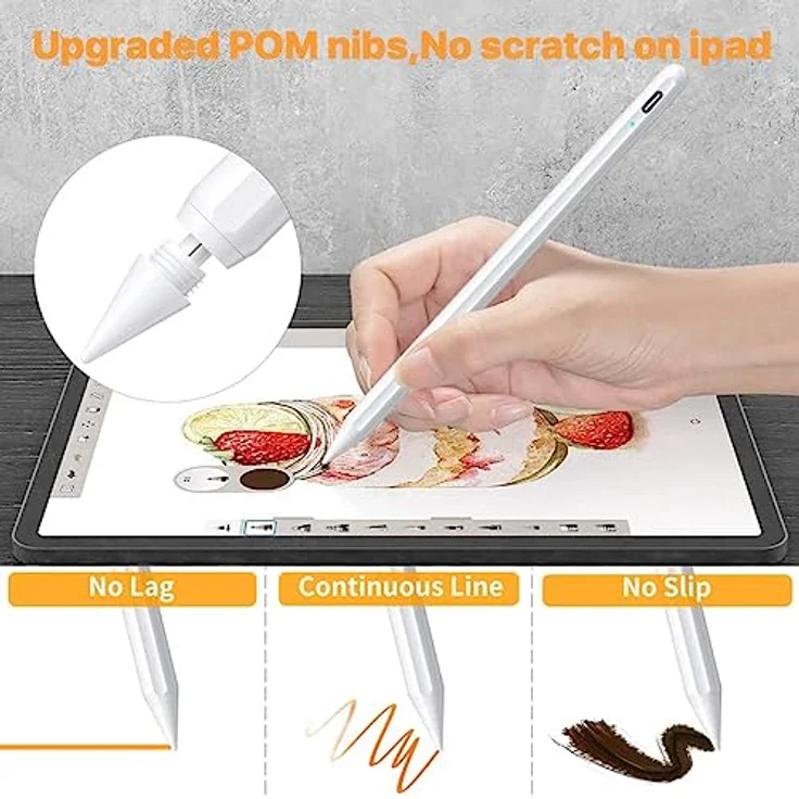 Stylus Stift 2. Generation für iPad 2018-2022, Magnetische Stylus Pen mit Palm Rejection,Feine Stiftspitze,kein Kratzbildschirm für iPad 6./7./8./9./10./Air 3./4./5. Mini 5./6./Pro 11/Pro12.9 – Bild 4