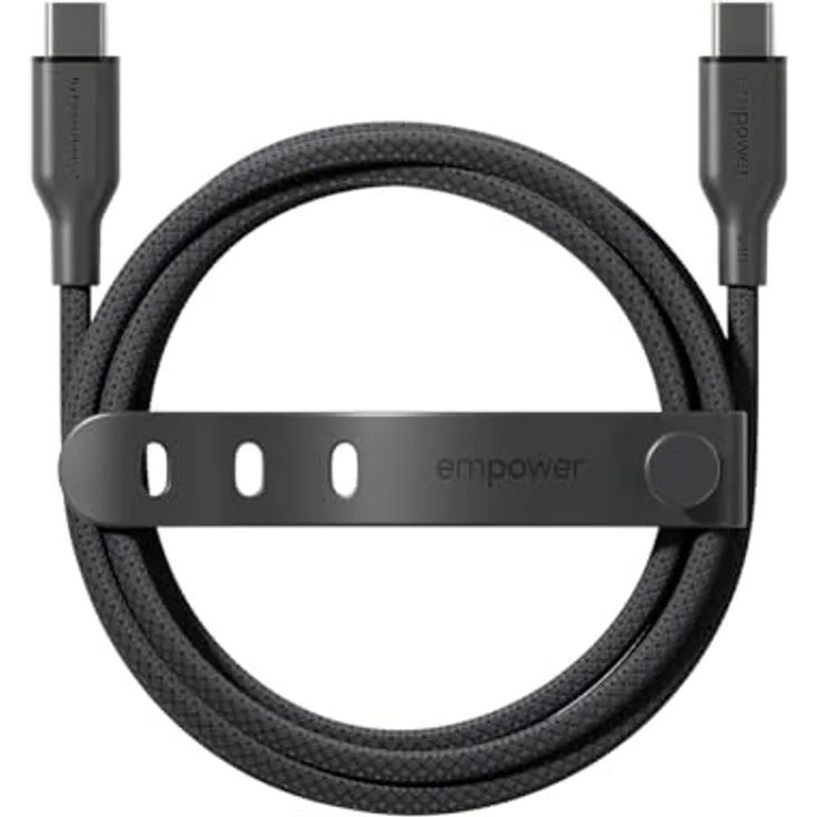 PanzerGlass Racing USB-C to USB-C Kabel, 1,20 m, USB 2.0, 240 W, schwarz, robust und flexibel mit Klettlasche