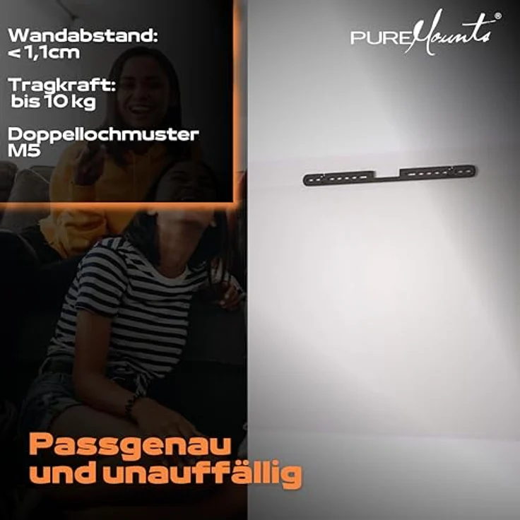 PureMounts Lautsprecher Wandhalterung für Sonos Arc, schwarz – Bild 4