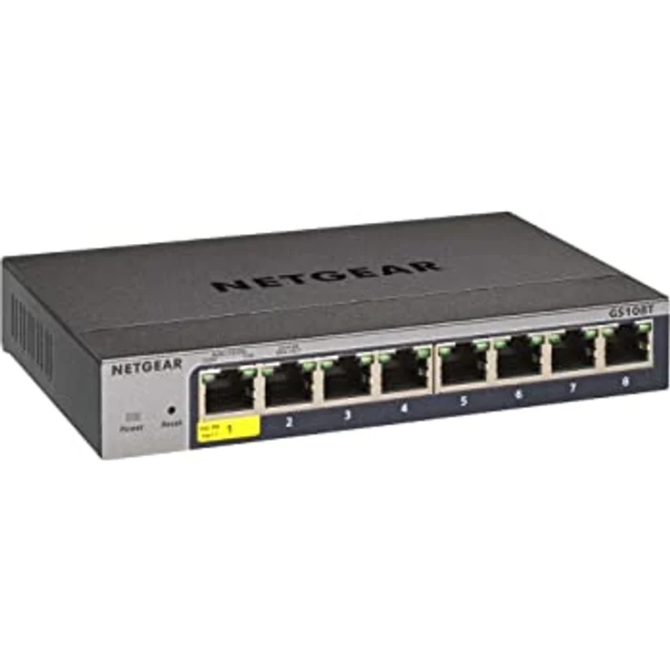 Netgear GS108T 8-Port Gigabit Ethernet LAN Switch Smart Managed Pro (1x PD-Port, flexibles Management lokal oder Remote per Insight Cloud, lüfterloses Metallgehäuse, mit ProSAFE Lifetime-) – Bild 2