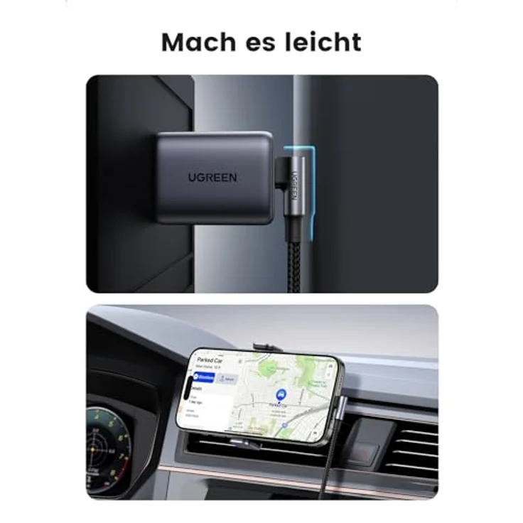 UGREEN USB C auf USB C Kabel 100W Winkelstecker USB-C Ladekabel 5A/20V (2m) - Kompatibel mit MacBook Pro, MacBook Air, Dell XPS15, iPad, Surface Pro 7/Book 3 – Bild 5