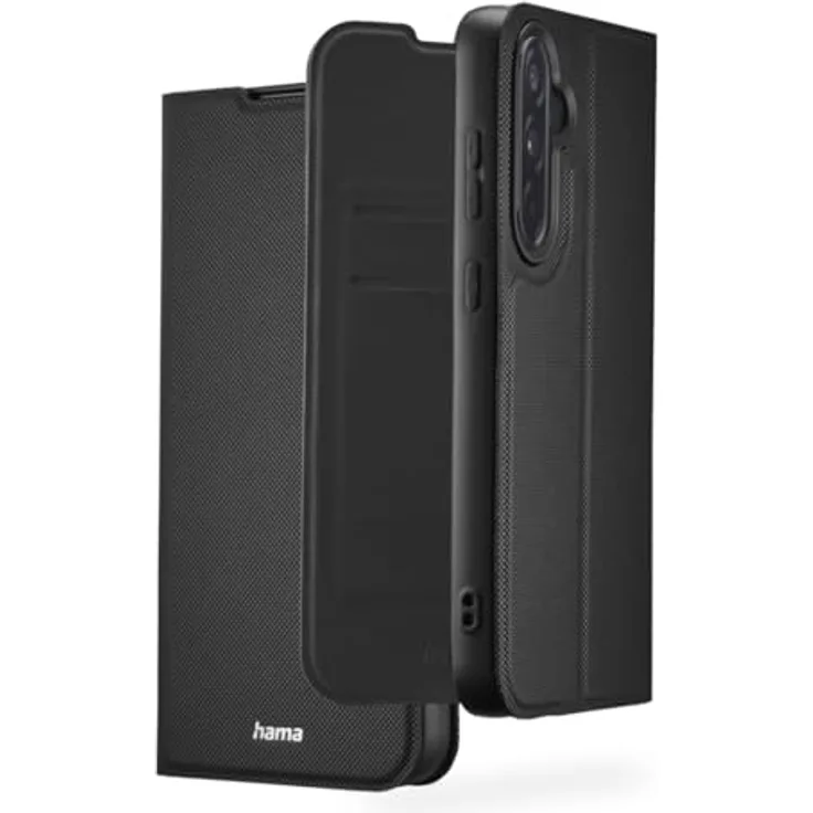 HAMA Daily Protect Bookcover für Samsung Galaxy A36, Schwarz, mit Standfunktion und Kartenfächern, rutschhemmendes Material, erhöhtem Displayschutz und Fingerabdruck-resistenter Oberfläche