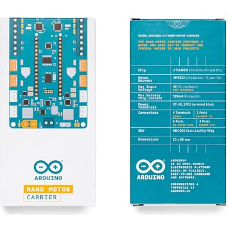 Arduino Nano Motorträgerplatte (ABX00041), Motorsteuerung mit 9-Achsen IMU, 4 Motoranschlüssen, integrierter Batterielader – Bild 6