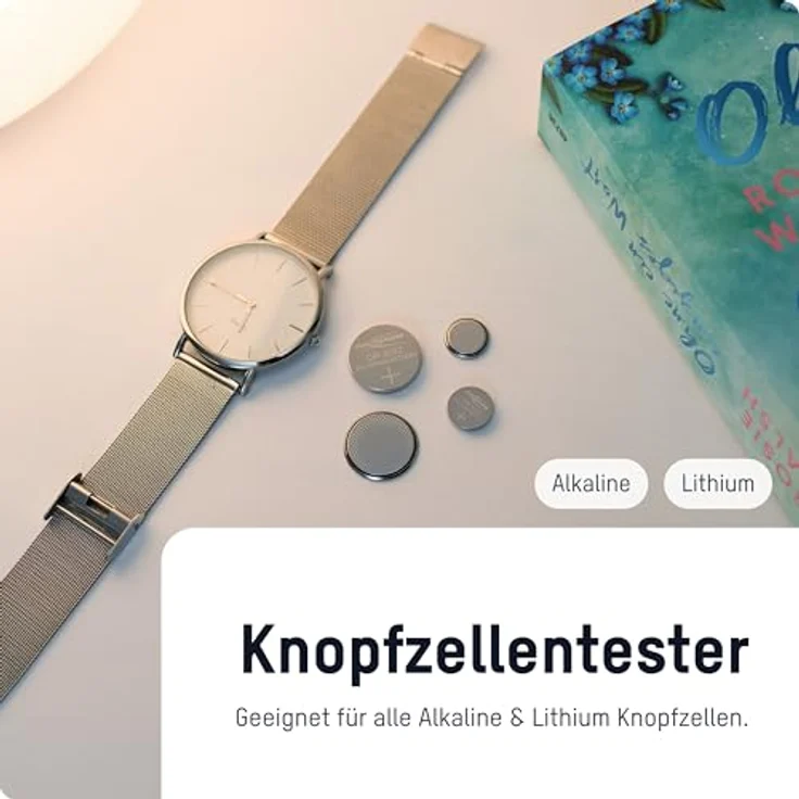 ANSMANN Knopfzellentester / Zuverlässiges Testgerät zum Anzeigen der Kapazität über LEDs / Kapazitätsanzeige für Alkaline & Lithium Knopfzellen / Einfache Handhabung bei kompakter Größe – Bild 3