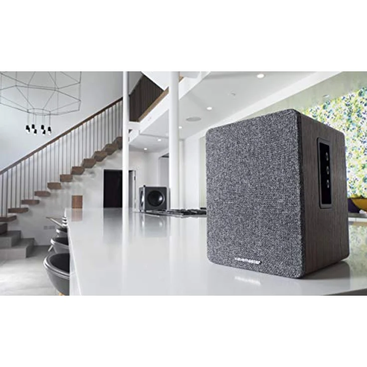 wavemaster Base - Regallautsprecher-System (30 Watt) mit Bluetooth-Streaming und Kopfhörerausgang, Aktiv-Boxen, Nutzung für TV-Tablet-Smartphone (66500) Regallautsprecher - 30 Watt - grau, Holz – Bild 3