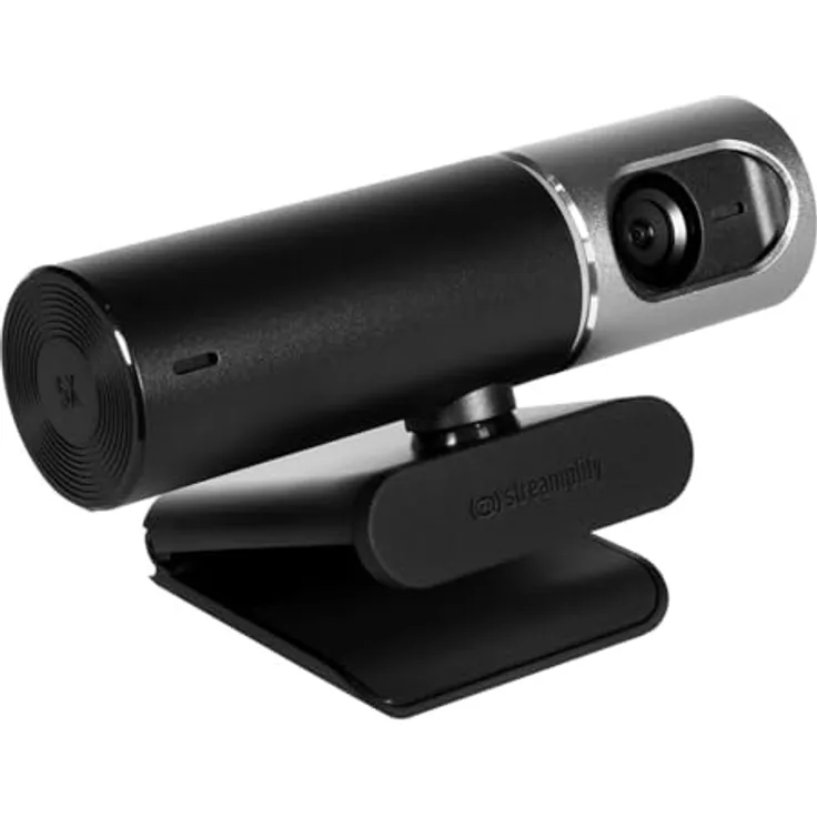 Streamplify CAM PRO 4K Webcam, Schwarz, 105° Weitwinkel, 8,5M Pixel Sensor, Eingebaute Stereo-Mikrofone, Autofokus, Drehbare Objektivabdeckung