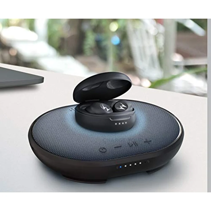 Motorola Lifestyle Sonic Sub 500 Bluetooth Lautsprecher mit Kabelloser Ladestation - 5W Lautsprecher mit 15 St. Spielzeit - IPX7 Waterproof - Alexa und Google Assistant - Schwarz – Bild 3