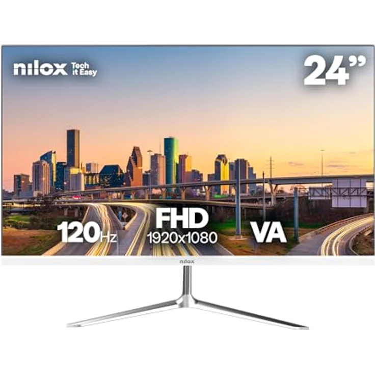 Nilox NXM24FHD1201W, 24 Zoll Gaming-Monitor mit 120 Hz und 4 ms Reaktionszeit, VESA-kompatibel mit HDMI- und VGA-Anschlüssen – Bild 2