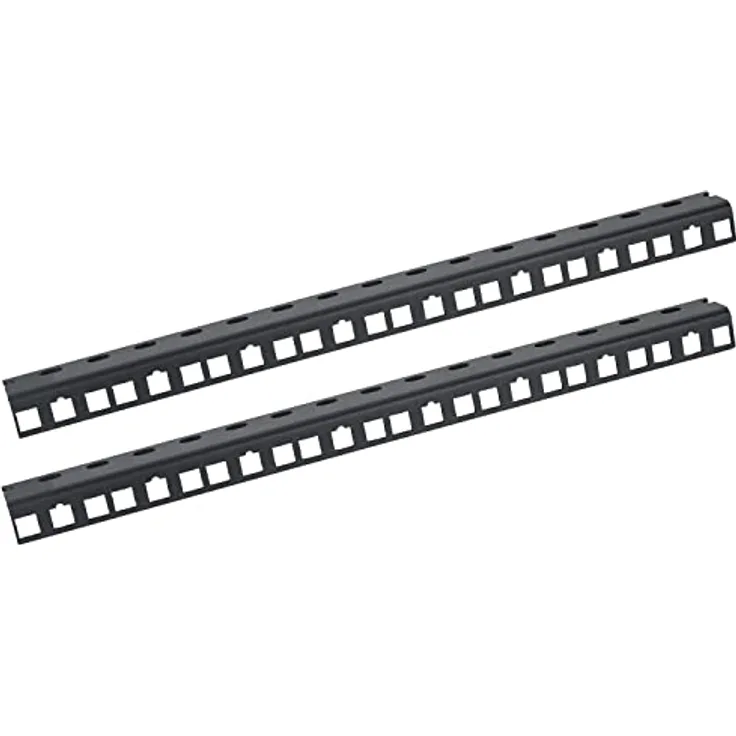 HMF Rackschiene für Serverschrank, 2 Stück, 10 Zoll, 8 HE, aus stabilem Stahlblech, schwarz