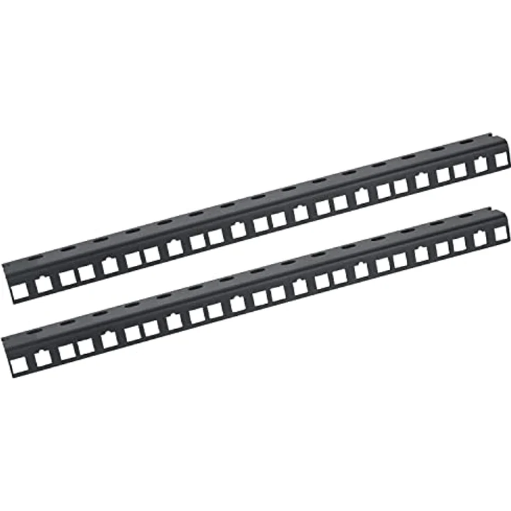 HMF Rackschiene für Serverschrank, 2 Stück, 10 Zoll, 8 HE, aus stabilem Stahlblech, schwarz – Bild 1
