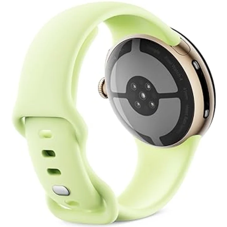 Google Pixel Watch 4 (41 mm) – Android-Smartwatch mit gewölbtem Display, Fitness-Tracking, Aluminiumgehäuse in Champagne Gold und Sportarmband in Lemongrass – WLAN – Bild 4