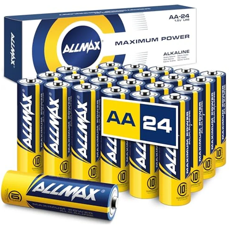 ALLMAX AA Mignon (LR6) Maximum Power Alkaline Batterien, 24 Stück, ultra-langlebig, auslaufsicher, 10 Jahre Haltbarkeit, 1,5 V – Bild 1