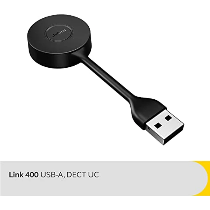 Jabra Link 400 USB-A DECT Adapter - Tragbarer und langlebiger Dongle mit bis zu 150 m geschützter Funkreichweite für ausgewählte Jabra Engage Wireless Headsets - UC Teams Variante - Schwarz – Bild 2