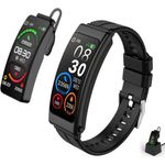 JANOLTY Smartwatch,Intelligenter Sprach-Armband, Bluetooth-Kopfhörer Fitness-Tracker mit Herzfrequenzmonitor, Schlaftracking, und Wasserdichtigkeit, Schwarz