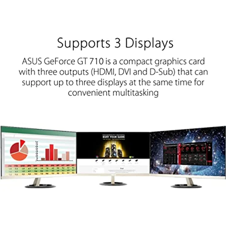 ASUS GeForce GT 710 (2GB DDR3 EVO Low-Profile-Grafikkarte für leise HTPCs, 2 GB) – Bild 3