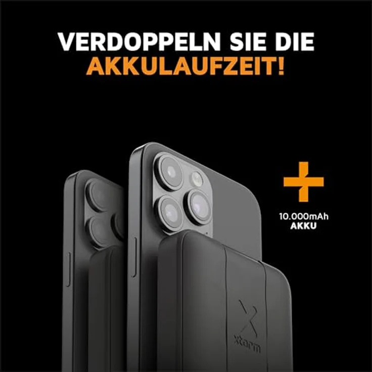 Xtorm Kabellose Powerbank 10000 mAh - Magnetische Powerbank mit USB-C 15W Schnellladefunktion, Kabellexterner oser Akku MagSafe kompatibel mit iPhone 15 Pro Max/Pro/15/14 Pro Max/13 Pro - Schwarz – Bild 2