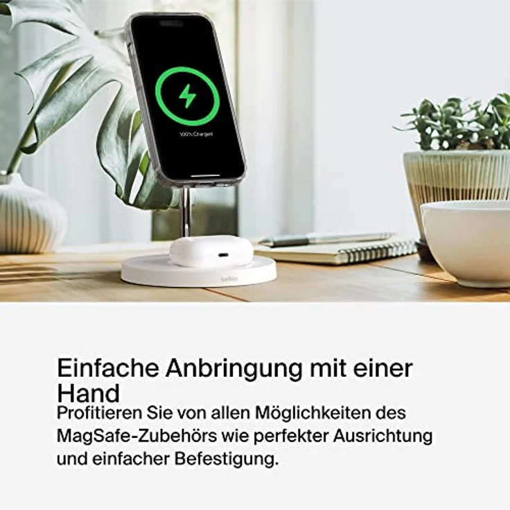 Belkin mit MagSafe kompatible iPhone 14 Pro-Hülle, durchsichtiges, magnetisches Case mit integrierten Magneten und Kameraschutz durch erhöhte Ränder, geeignet zum kabellosen Laden mit MagSafe – Bild 3