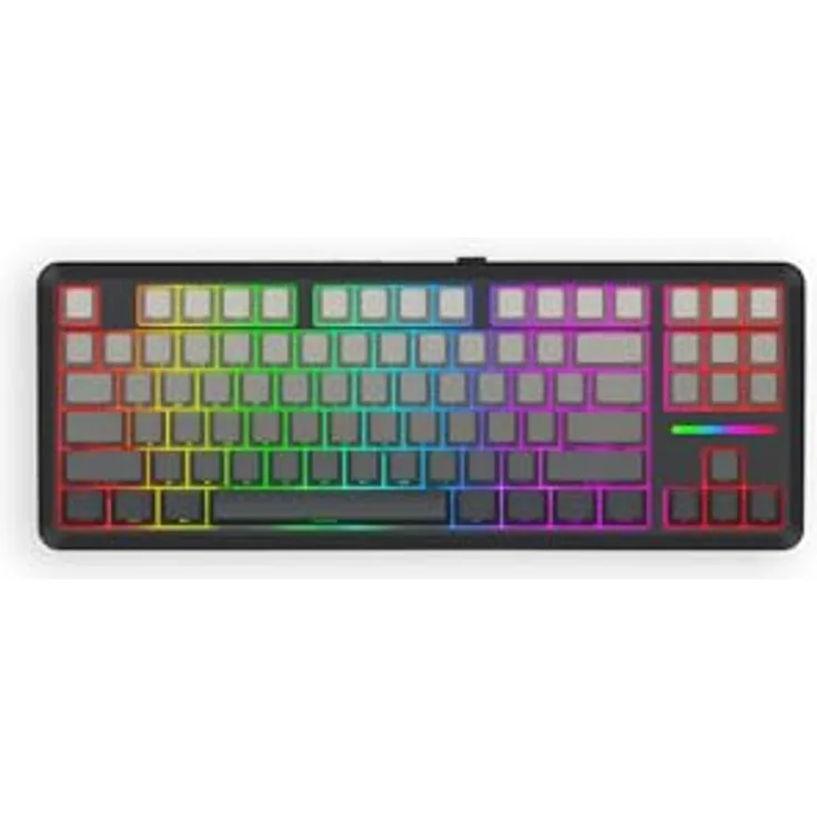 Redragon K734SP-RGB-PRO WILDSLASH PRO, Mechanische RGB-Tastatur, kabelgebunden & kabellos, Grau/Schwarz, Gasket-Mount, Dragon Growl Switches, 87-Tasten-Layout, programmierbare Effekte