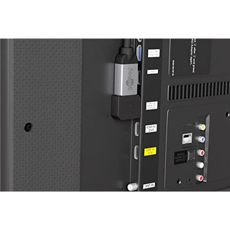 goobay 65745 HDMI Winkeladapter 90 Grad/Vergoldete Kontakte / 90° Winkel / 8K @ 60 Hz, 4K @ 120 Hz / 48 Gbits/eARC, HDR – Bild 3