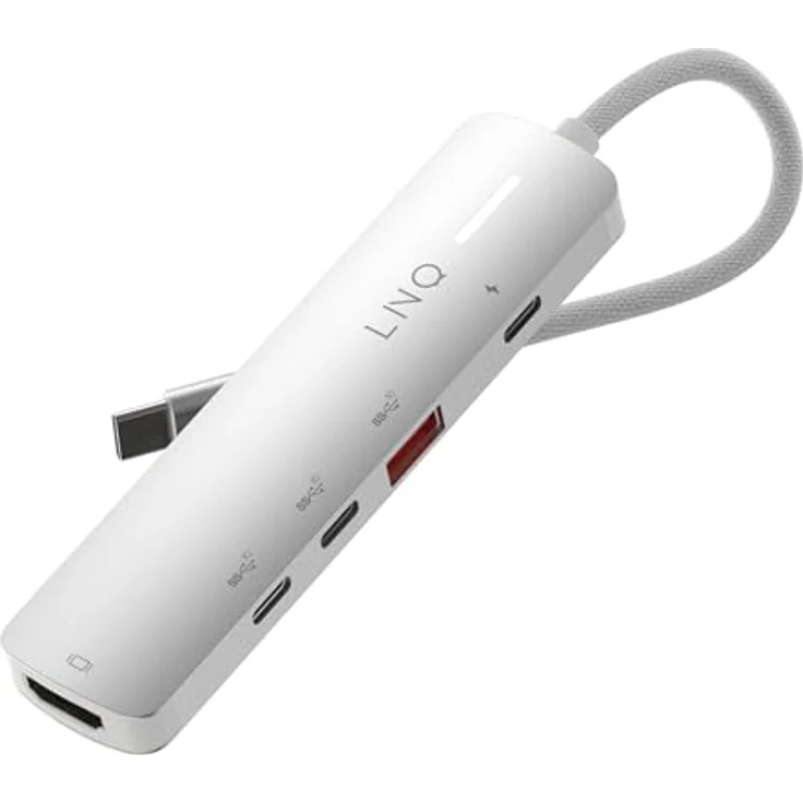 LINQ Connects 5-in-1 Pro-C Multiport-Hub mit 4K HDMI - 10Gbps - Geeignet für Laptops und Tablets, Kompaktes und handliches Design, kristallklare Bildqualität - Schwarz – Bild 1