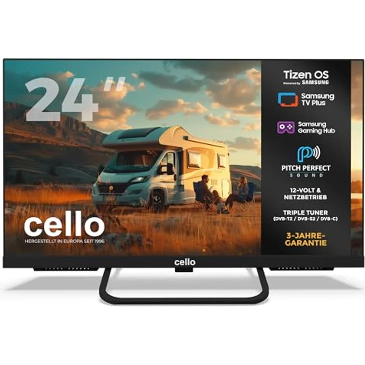 CELLO CTrav 24TZ, 24 Zoll Smart Camping LED TV mit Tizen OS, Triple Tuner, Pitch Perfect Sound, 12V/24V/230V Multispannung – Bild 1