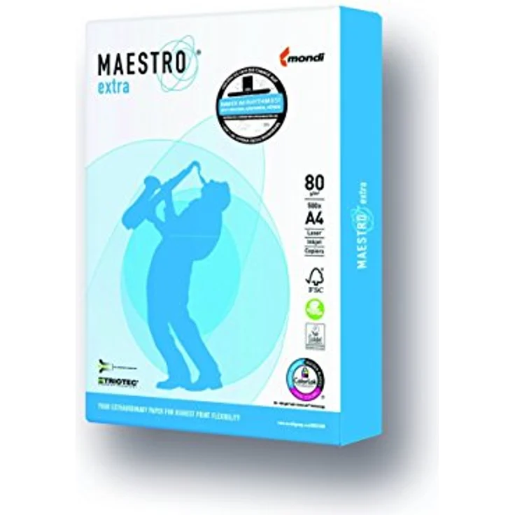 2500 Blatt Mondi Maestro EXTRA Kopierpapier 80g/m² DIN-A4 hochweiß TrioTec Technologie – Bild 2
