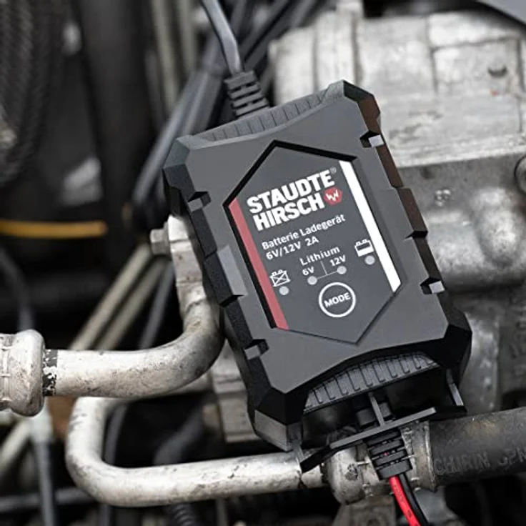 Staudte-Hirsch SH-3.170 Kfz-Ladegerät für 6 V und 12 V Blei-Akkus sowie 12 V Lithium-Akkus, vollautomatisch mit Erhaltungslade-Funktion, kompakt – Bild 2