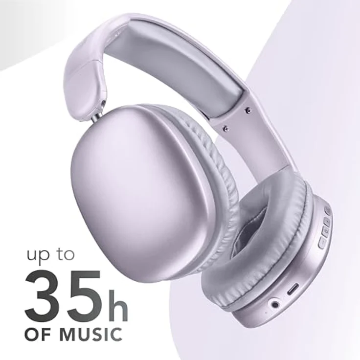 Music Sound MAXI3 Kabellose Over-Ear-Kopfhörer mit Aktiver Geräuschunterdrückung, 35h Akkulaufzeit, USB-C-Aufladung, lila – Bild 4