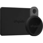 Chipolo LOOP & CARD, Tracker mit Apple & Google Find My Integration, wiederaufladbar mit 6 Monaten Akkulaufzeit, Schwarz