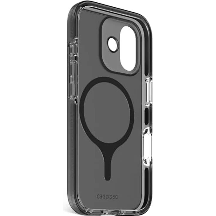 Decoded Clear Case für iPhone 17, 100% recyceltes Material, Anti-Vergilbung, MagSafe-kompatibel, 4 Meter DropTec Schutz, kratzfest, Frosted Schwarz – Bild 3