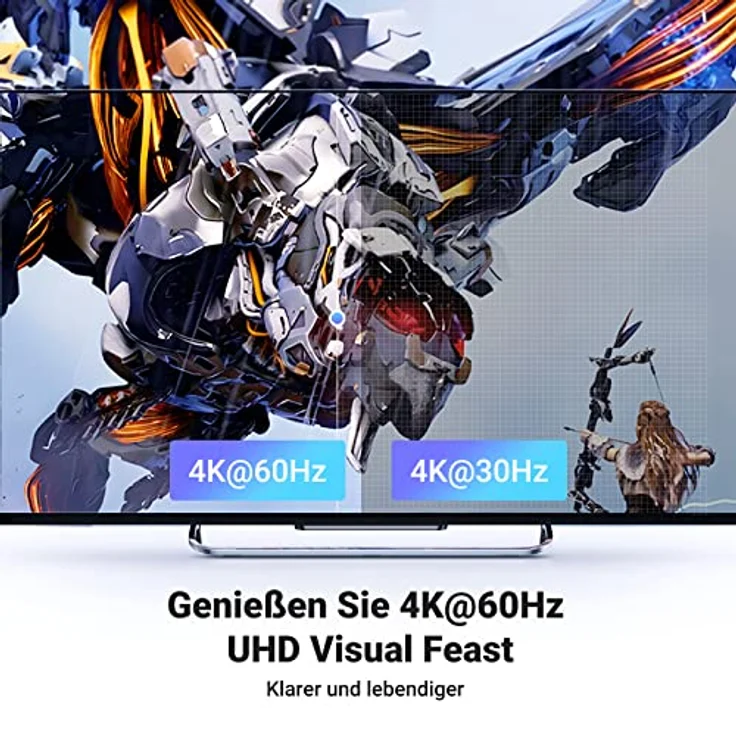 UGREEN HDMI 2.0 Switch 5 in 1out HDMI KVM Switch Splitter 4K@60Hz HDMI KVM Switch Unterstützung 3D/CEC/HDR/HDCP 2.2, Kompatibel mit PS5/4, Xbox, Apple TV, Skybox, Blu-Ray, HDTV, Monitor, etc. – Bild 3