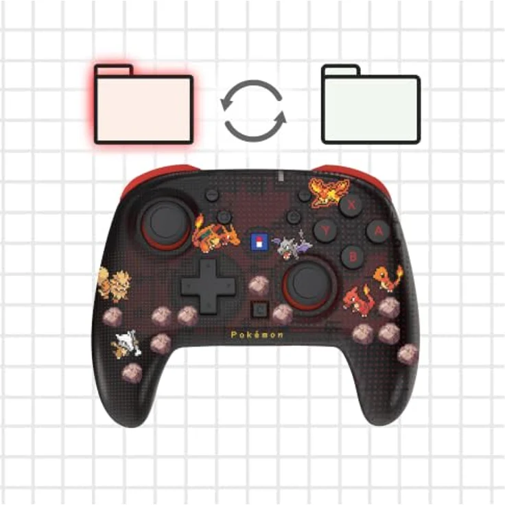 HORI PAD Turbo Wireless Controller - Pokémon Pixel Red - Ergonomischer Controller mit TMR-Sticks, Gyro-Sensoren und programmierbaren Rücktasten für Nintendo Switch 2 – Bild 10