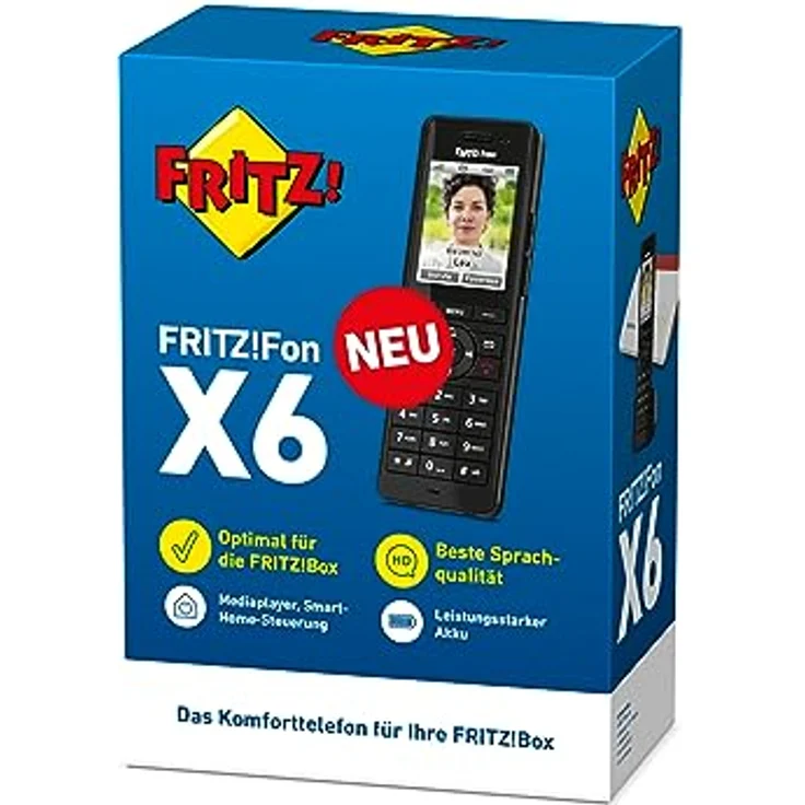 AVM Fritz!Fon X6 Black DECT-Komforttelefon (hochwertiges Farbdisplay, HD-Telefonie, Internet-/Komfortdienste, Steuerung Fritz!Box-Funktionen), schwarz, deutschsprachige Version – Bild 4