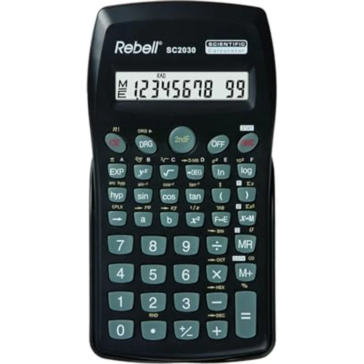 Rebell SC2030 Tasche Wissenschaftlicher Taschenrechner schwarz Taschenrechner – Taschenrechner (Tasche, wissenschaftlicher Taschenrechner, 10 Zahlen, 1 Zeilen, Akku-Batterie, Schwarz) – Bild 2