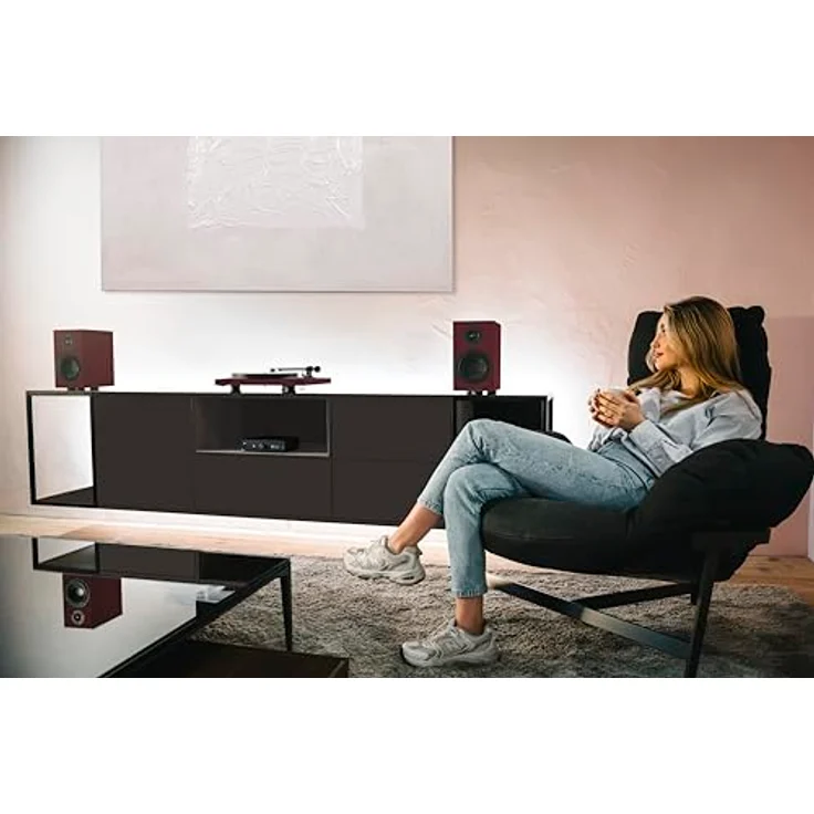 Pro-Ject Colourful Audio System 2, HiFi-Stereosystem mit Debut EVO 2 Plattenspieler, MaiA S3 Verstärker und Speaker Box 5 S2 Lautsprechern, seidenmatt schwarz – Bild 4