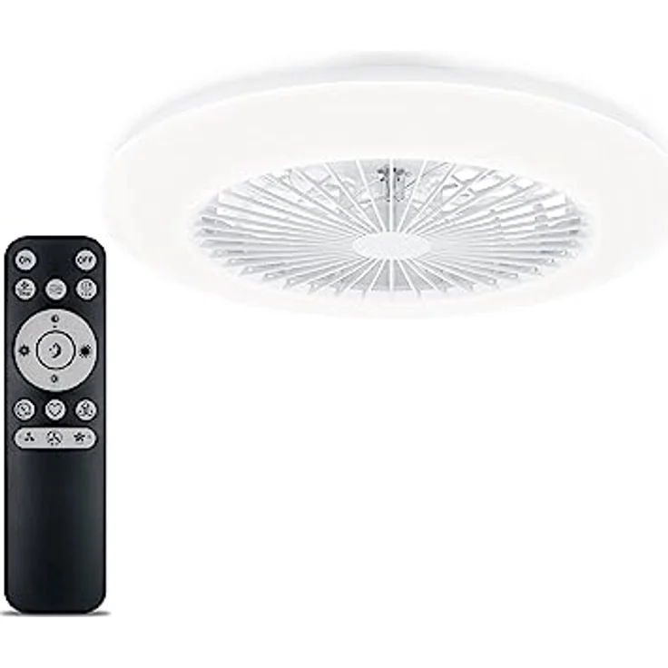 Philips Deckenventilator und LED Deckenleuchte Amigo, SceneSwitch Technologie, hochwertiges Design, energiesparend, weiß – Bild 1