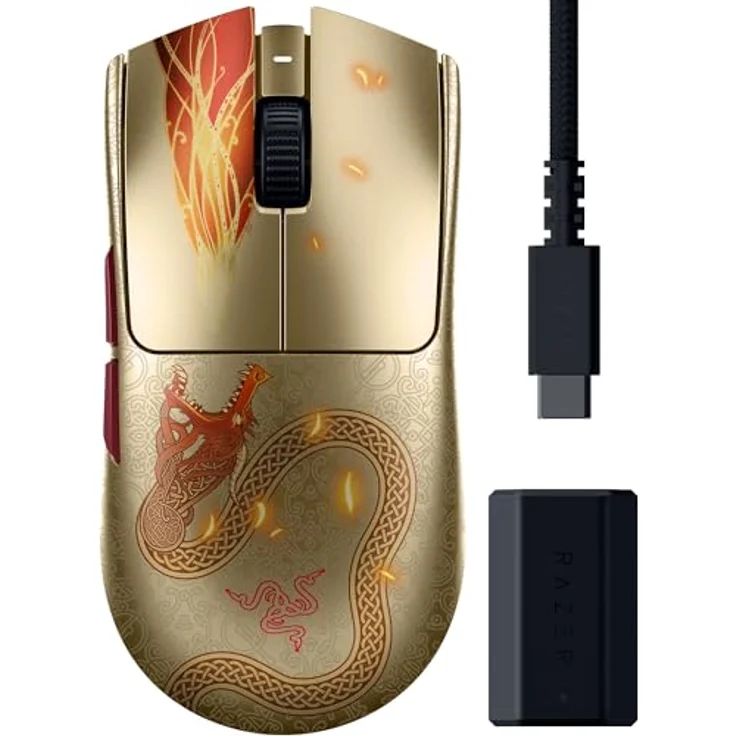 Razer Viper V3 Pro, Kabellose Gaming-Maus im Dragon Lore Design für Counter-Strike 2, mehrfarbig – Bild 1